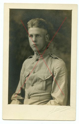 1917 Pre Ww1 Handsome Us Marine Usmc Studio Photo Rppc Tropical Uniform Blouse