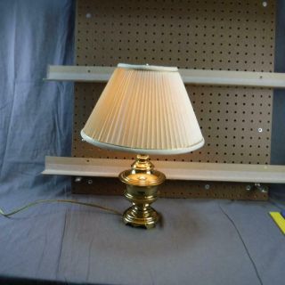 Small Vintage Brass Table Lamp With Shade 16 Inches Tall