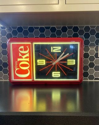 Vintage Ridan Displays Coca Cola Advertising Wall Clock 1980 