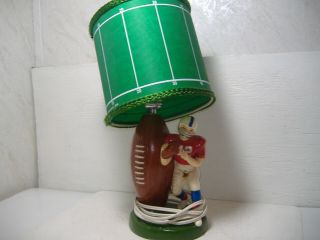Vintage 1976 Sears & Roebuck Football & Player Lamp W/shade