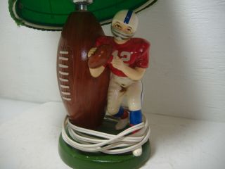 Vintage 1976 Sears & Roebuck Football & Player Lamp w/Shade 2