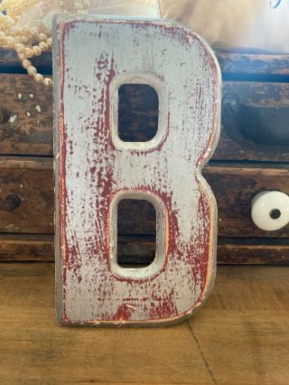 Vintage Metal Letter " B” Marquee Movie Theater Gas Sign Industrial Home Decor