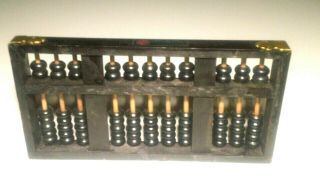 Lotus - Flower Brand Black Wooden Abacus Counting Tool 2