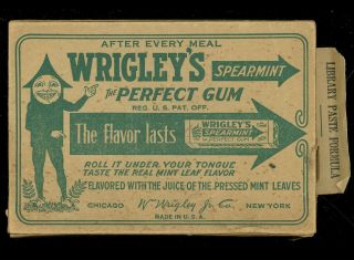Wrigley Spearmint Gum 1927 Store Display Box In Spearmen Logo