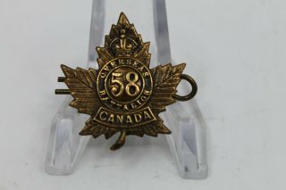 Ww1 Canadian Cef 58th Battalion Collar Badge Single 1