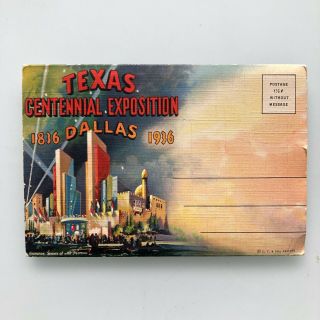 Texas Centennial Exposition Dallas Texas 1936 Postcard Folder 9 Cards /18 Images