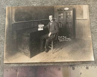 Vintage Early 1900’s Real Photo Postcard Professor Dale Polk St School Amarillo