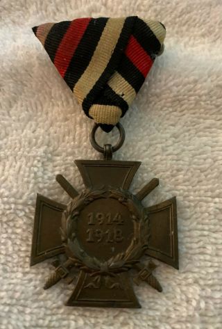 German Medal Hidenberg Honor Cross Of The World War I Wwi Germany 1914 - 1918