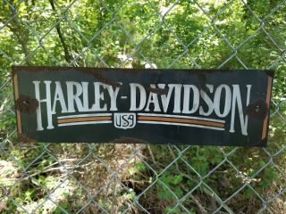 Harley Davidson Barn Find Vintage Look Metal Gas Oil Hand Made Sign 18x5.  5 " Vtg