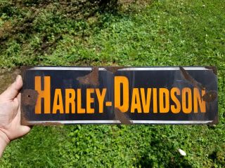 Harley Davidson Barn Find Vintage Look Metal Gas Oil Hand Made Sign 18x5.  5 Vtg