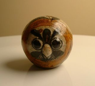 Vintage Tonala Tiny Mexican Ceramic Pottery Owl Figurine Mid Century Euc