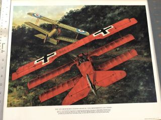 Ww1 The Von Richtofen Legend Plate 1v Last Flight 20”x30” Heavy Poster Print