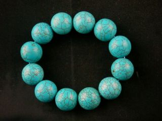 Good Quality Large Tibetan Turquoise Round Beads Prayer Bracelet G003