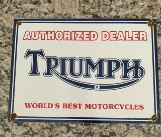 Vintage Triumph Motorcycle Porcelain Dealer Sign
