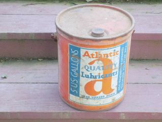 Atlantic 5 Gallon Lubricant Empty Can With Top