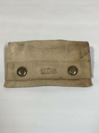Wwi Era Usmc M1910 First Aid Canvas Pouch Bandage Us Navy Web Belt Brass Army B