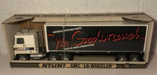 Vintage Nylint Gmc Mr.  Goodwrench 911 - Z Semi Truck & Trailer W Box Pressed Steel