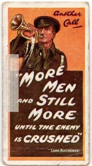 Wwi British Propaganda Recruiting " Another Call " C1915 Trade Ad Card