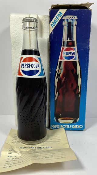 Vtg Nos Pepsi Cola Bottle Radio Premium Resources International &