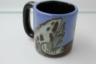 Design By Mara Mexico Jumbo Stoneware Mug Iguana Lizard Reptile Blue Desert