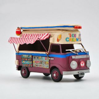 Handmade Metal Car Model Icecream Truck Antique Ice Cream Artwork Music Box Deal