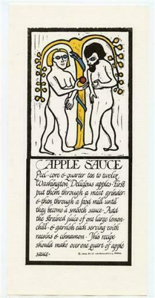 Alice Waters David Lance Goines Recipe Print Apple Sauce
