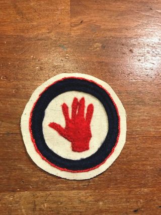 Wwi Us Army 93rd Division,  372nd Infantry Regiment " Red Hand " Patch Aef Wool
