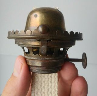 Vintage 19th C.  2 1860s Patent Dates Set Screw Oil Kerosene Lamp Burner Look