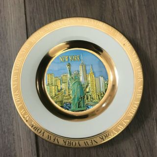 The Art Of Chokin York 4 " X4 " 24k Gold Edged Plate
