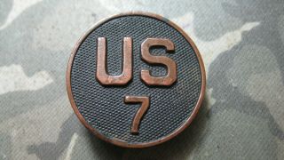 Wwi Collar Disk Us 7th Regiment 3rd Division