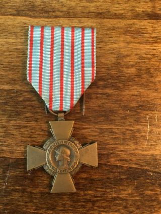 French Ww1 Veteran Medal Cross Of Combatant 1920s