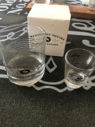 2016 Jack Daniels Tennessee Squire Rocks Glass Shot Glass Set 150th Anniversary