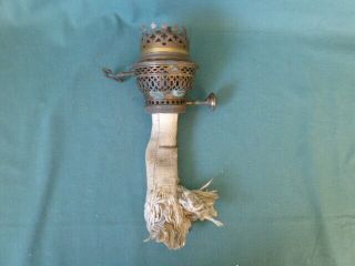 Antique Brass Hasag Oil Lamp Burner With Lifter
