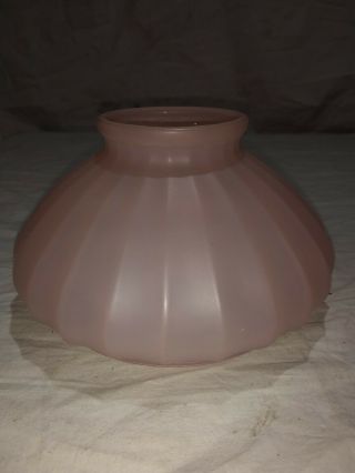 Vintage Dusty Rose Pink Ribbed Glass Hurricane Lamp Light Shade Part Sconce