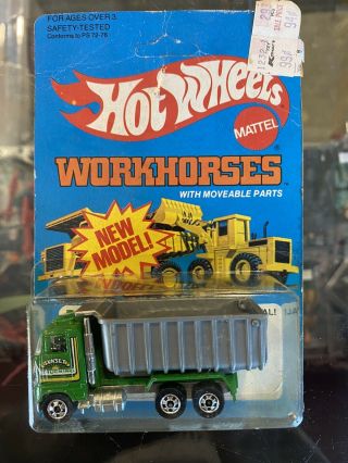 1981 Rare Mattel Hot Wheels Workhorses 3253 Ford Dump Truck Nip Moveable Parts
