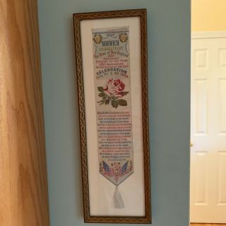 1909 Norwich Connecticut 250th Anniversary Ribbon Framed