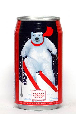 1994 Coca Cola Can From Japan,  Lillehammer 1994 / Polar Bears (2)
