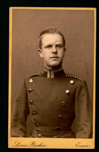 Wwi German Cdv,  Prussian One Year Volunteer Cavalry Officer,  Essen 1890s
