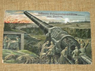 Wwi Photo Postcard German Heavy Artillery 1916 Battle Of Verdun 135