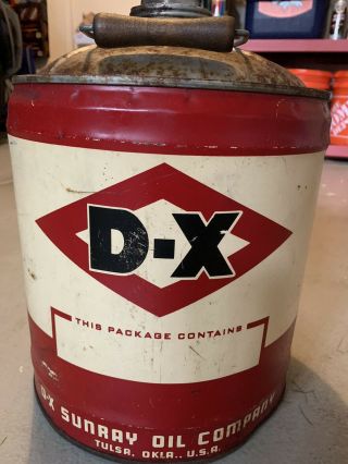 Vintage Diamond Dx Sunray Oil Can 5 Gallon Motor Oil Gas