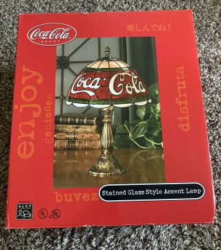 Coca Cola Stained Glass Style Accent Lamp