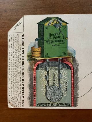 Advertising Postcard Bucket Pump Co Cincinnati Oh Well Cistern Water Purifier