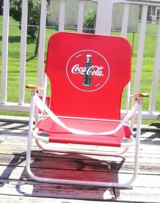 Vintage Coke Metal And Cloth Lawn Chair Coca Cola Coke 1998