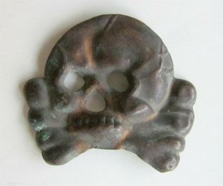 German Imperial Wwi Hat Badge Skull Metal Emblem