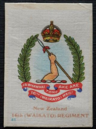 Zealand 16th Waikato Regiment Wwi Silk Issued 1913 Scarce