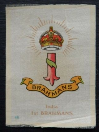 1st Brahmans India Wwi Silk Badge Issued 1913 Scarce