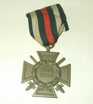 German World War I Combat Service Medal Cross With Swords 1914 1918 With Ribbon