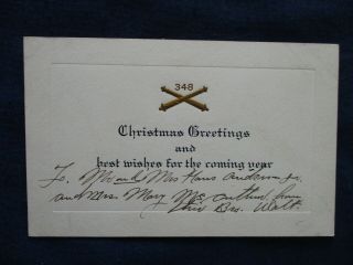 Wwi Era 348th Infantry Military Insignia Christmas Greeting Card