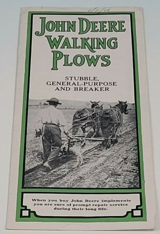 1929 John Deere Walking Plows Stubble,  General - Purpose And Breaker Brochure