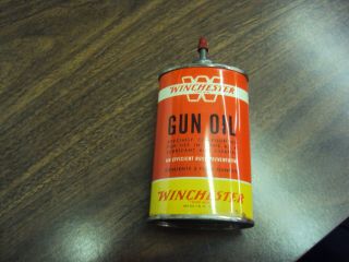 Vintage Winchester Gun Oil 3 Oz Oiler Tin Full 683 - Q